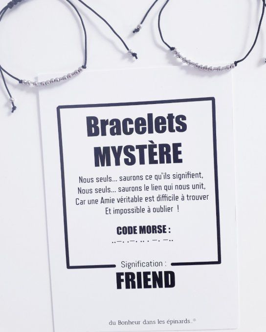 CARTE FRIEND  + 2 BRACELETS MORSE - S07