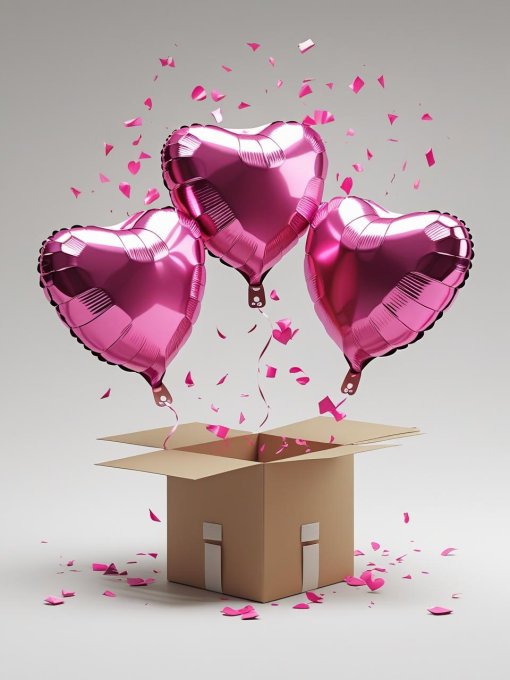 BOUQUET-BIJOU - 3 BALLONS + MESSAGE PERSONNALISE - coloris au choix