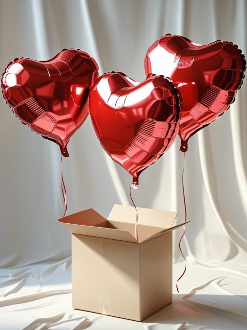 BOUQUET-BIJOU - 3 BALLONS + MESSAGE PERSONNALISE - coloris au choix