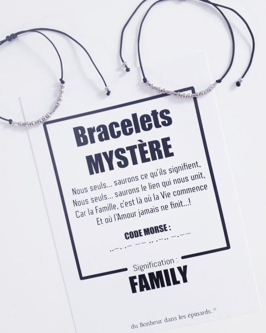 CARTE FAMILY + 2 à 10 BRACELETS MORSE - F02