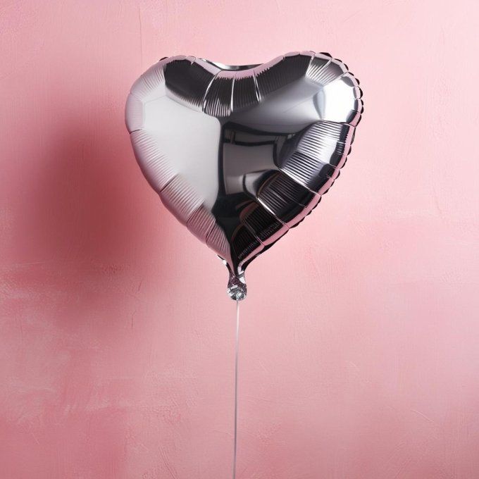 BOX COEUR ARGENT + MESSAGE PERSONNALISE