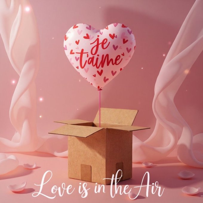 BALLON-BIJOU JE T'AIME + MESSAGE PERSONNALISE - POUR HOMME OU FEMME 