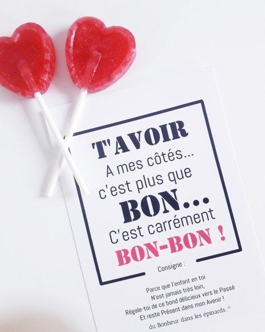 CARTE + 2 SUCETTES COEUR ROUGE - R33