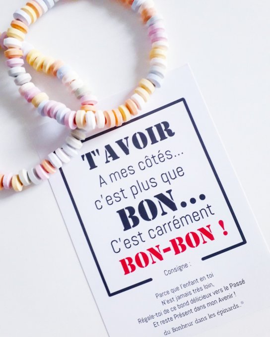 CARTE + 2 BRACELETS BONBONS - R33