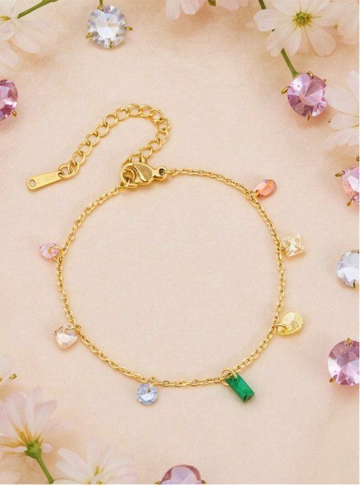 CARTE A MA MERE + BRACELET 7 PIERRES - F41