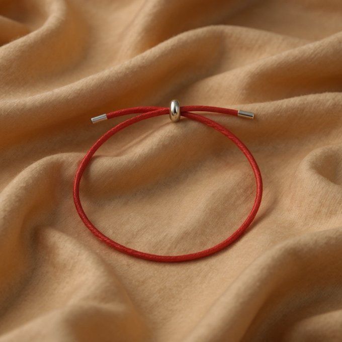 CARTE A MON FILS + BRACELET PERLE ARGENTEE rouge ou noir - F44