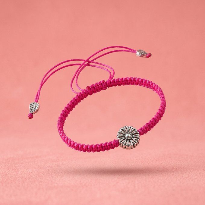 CARTE MERCI + BRACELET JOLIE FLEUR  - maitresse ou atsem