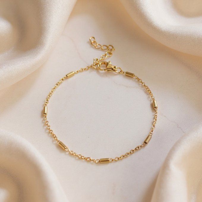 CARTE A MA FEMME + BRACELET PERLES TUBULAIRES - F49 