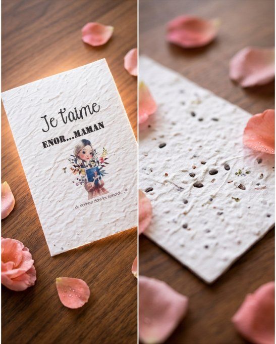 CARTE MAGIQUE A PLANTER - MAMAN - MESSAGE AU CHOIX - 