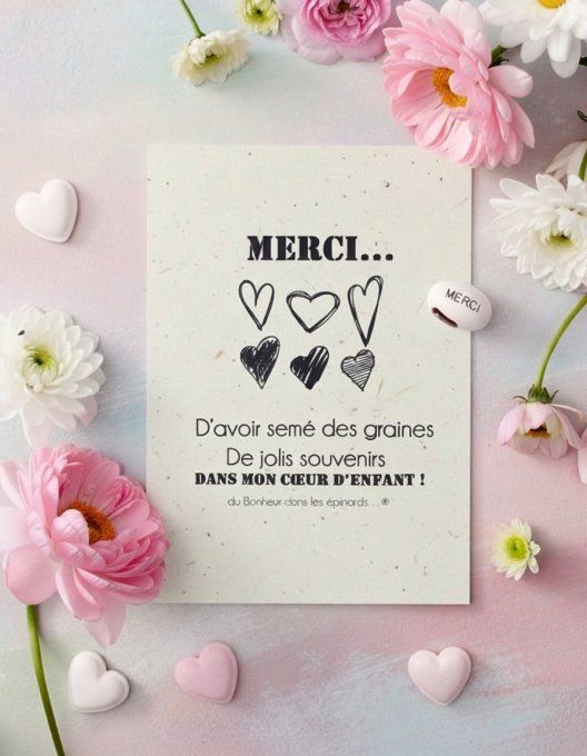 DUO MAGIQUE CARTE A PLANTER + GRAINE A PLANTER - MERCI 