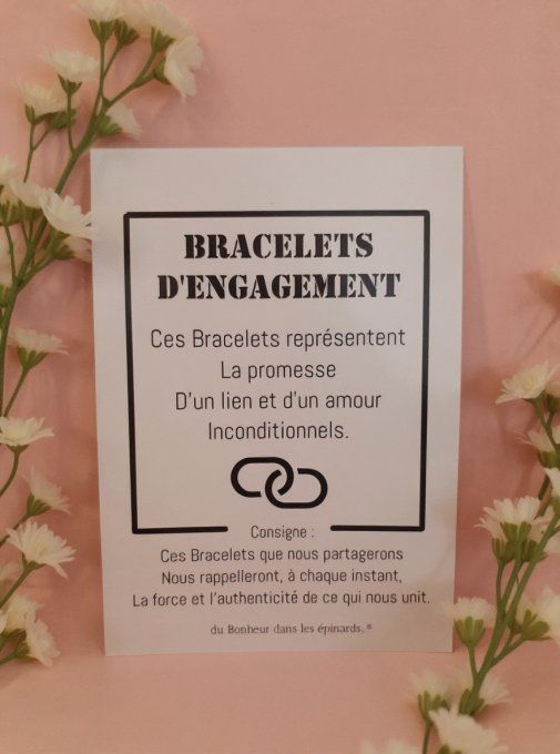 LOT DE 10 - CARTE + 2 BRACELETS D'ENGAGEMENT - R60D