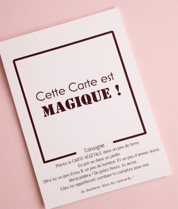 CARTE MAGIQUE A PLANTER - TU ME FEVRIER LE COEUR - N26