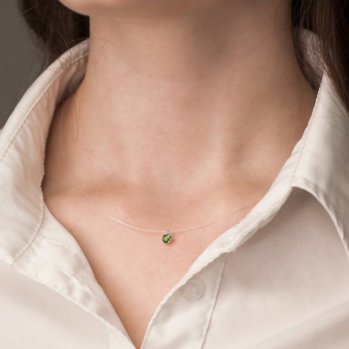 Collier invisible serti