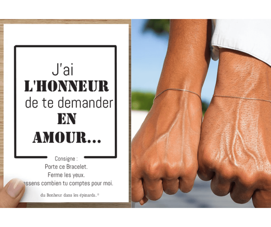 CARTE + 2 BRACELETS  - J'AI L'HONNEUR - R30