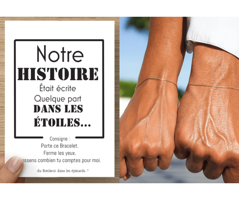 CARTE + 2 BRACELETS  - NOTRE HISTOIRE - R48