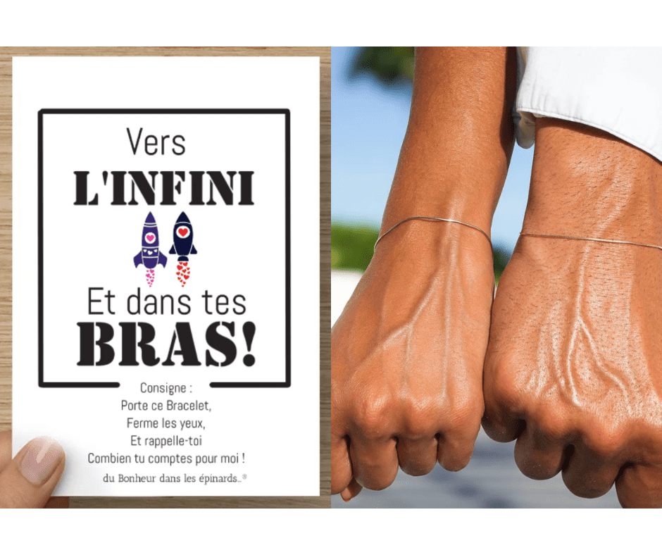 CARTE + 2 BRACELETS  - VERS L'INFINI - R38