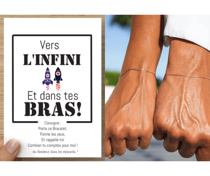 CARTE + 2 BRACELETS  - VERS L'INFINI - R38