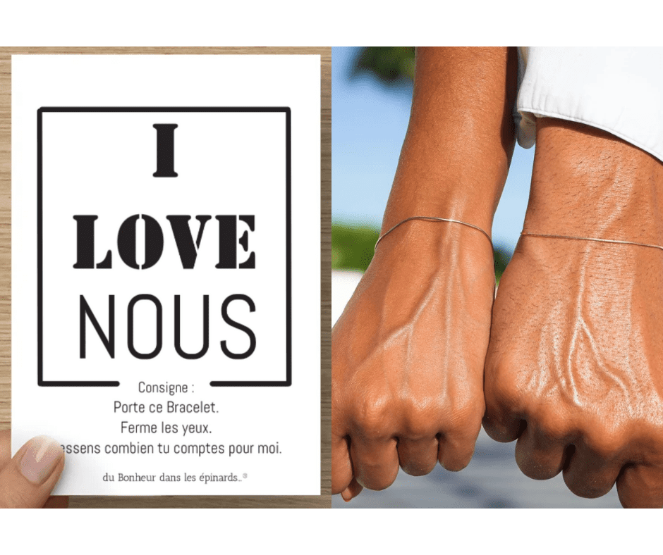 CARTE + 2 BRACELETS  - I LOVE NOUS - R12