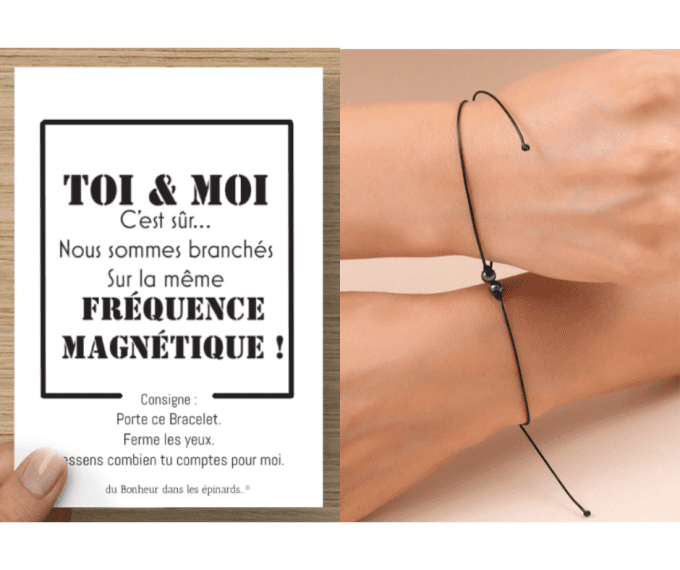 CARTE FRÉQUENCE MAGNÉTIQUE+2 BRACELETS PERLES MAGNETIQUES - R26 