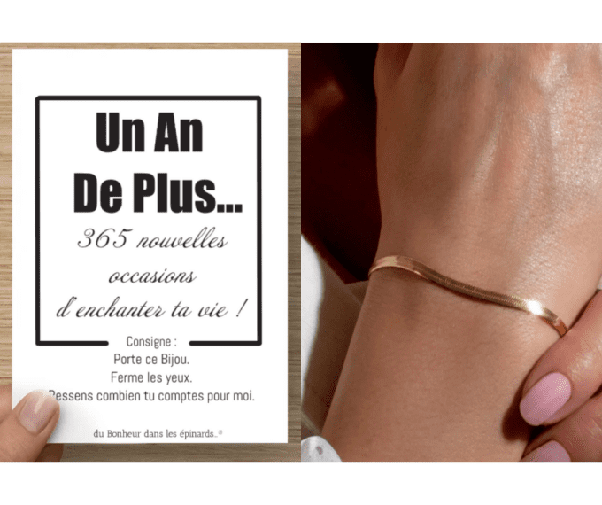 CARTE UN AN DE PLUS + BRACELET SERPENTINE- FEMME - A03 