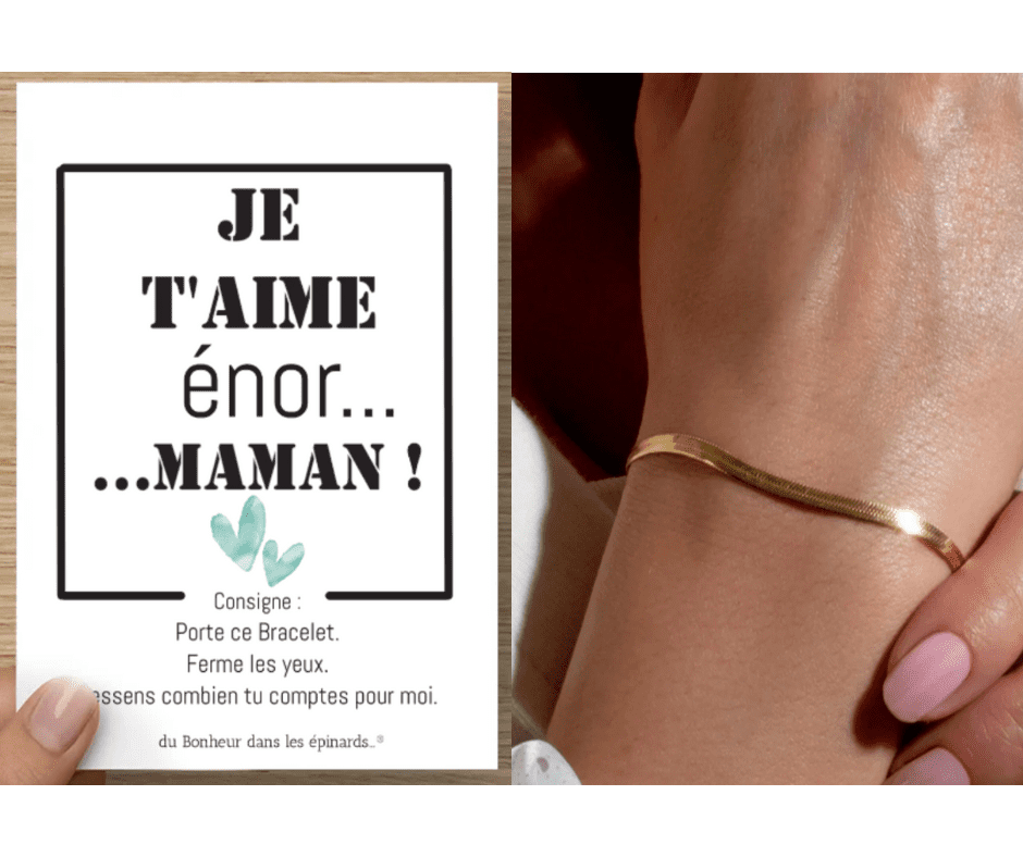CARTE ENOR MAMAN + 1 BRACELET SERPENTINE - F05 
