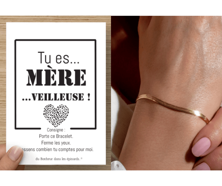 CARTE MERE-VEILLEUSE + 1 BRACELET SERPENTINE - F06 