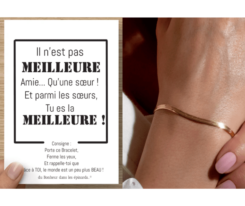 CARTE IL N'EST PAS MEILLEURE AMIE + BRACELET SERPENTINE - F09 