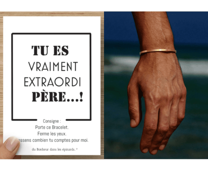 CARTE EXTRAORDI PERE + BRACELET JONC - F03 