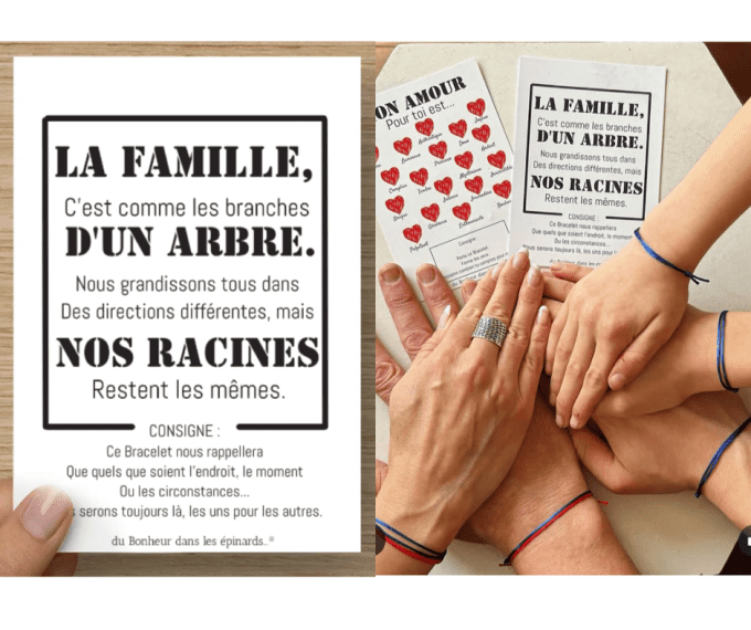 CARTE LA FAMILLE  + 2 à 10 BRACELETS - F36