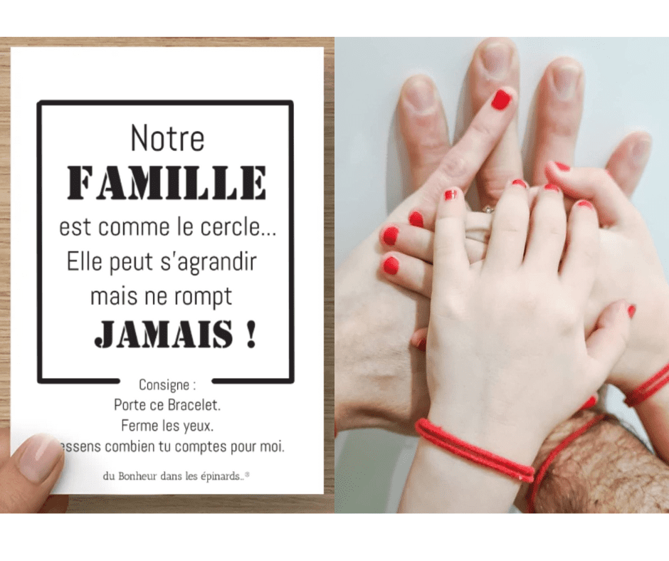 CARTE NOTRE FAMILLE  + 2 à 10 BRACELETS - F01