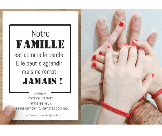 CARTE NOTRE FAMILLE  + 2 à 10 BRACELETS - F01