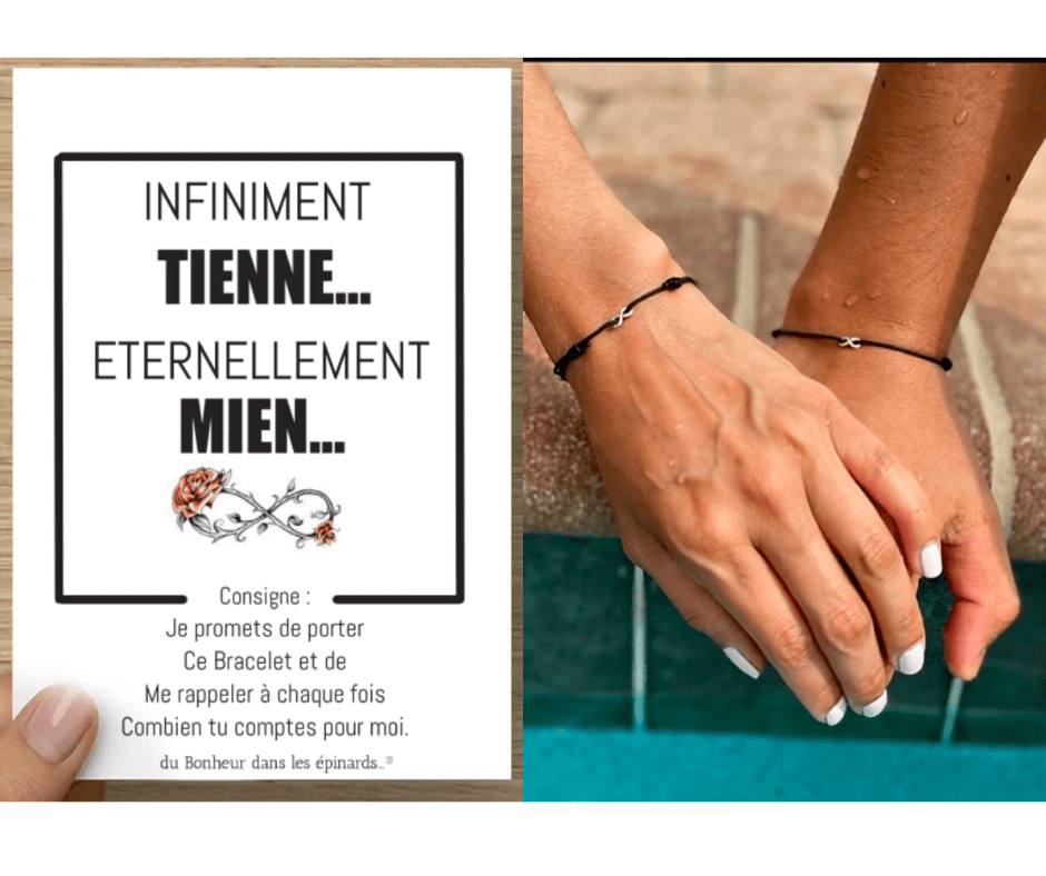 CARTE  + 2 BRACELETS  INFINI - R28
