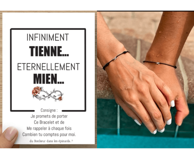 CARTE  + 2 BRACELETS  INFINI - R28