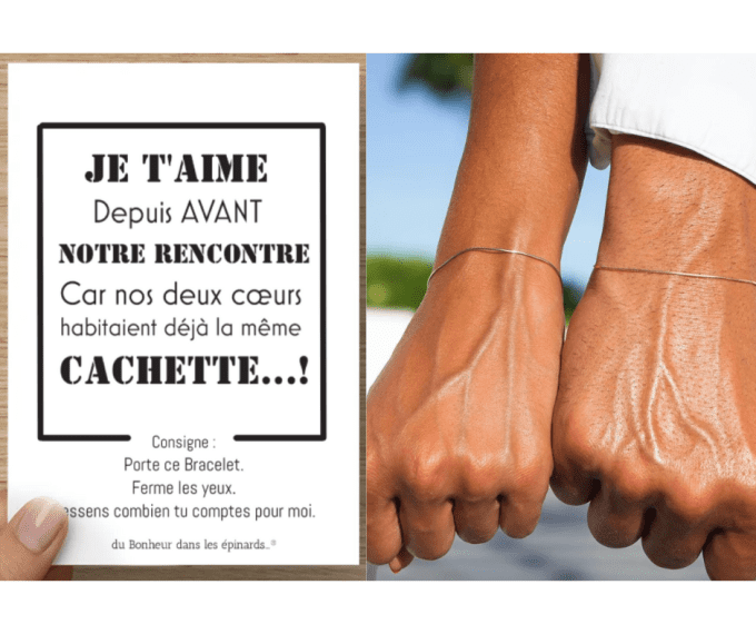 CARTE + 2 BRACELETS  - LA MEME CACHETTE - R09