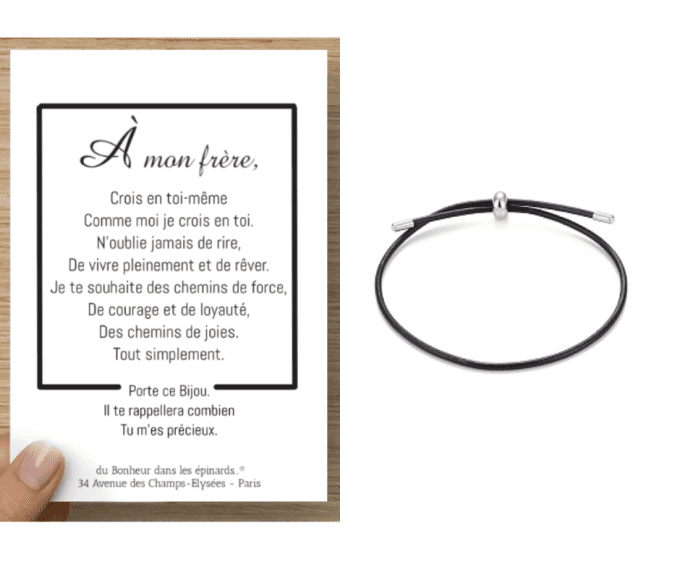 CARTE A MON FRERE + BRACELET - F46 