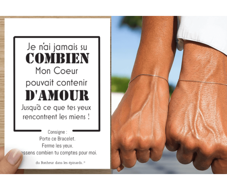 CARTE + 2 BRACELETS  - JE N'AI JAMAIS SU COMBIEN - R18