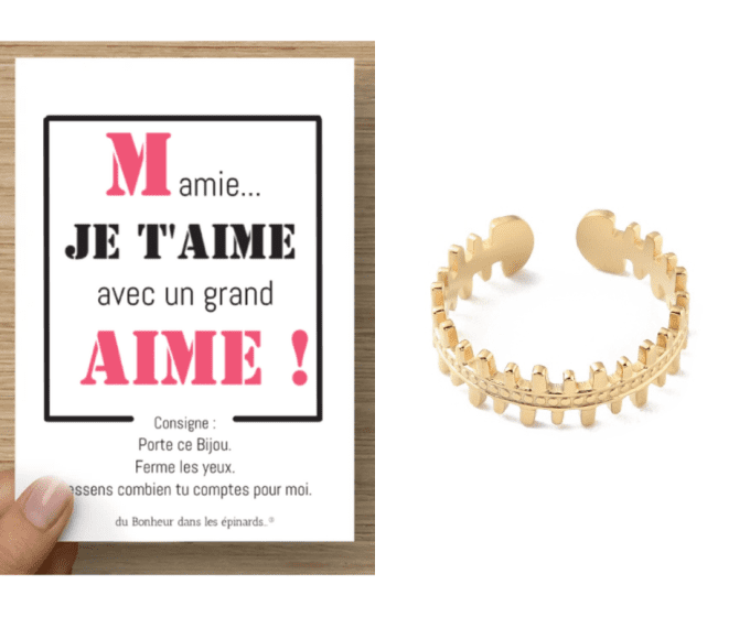 CARTE AVEC UN GRAND AIME + BAGUE - F14 