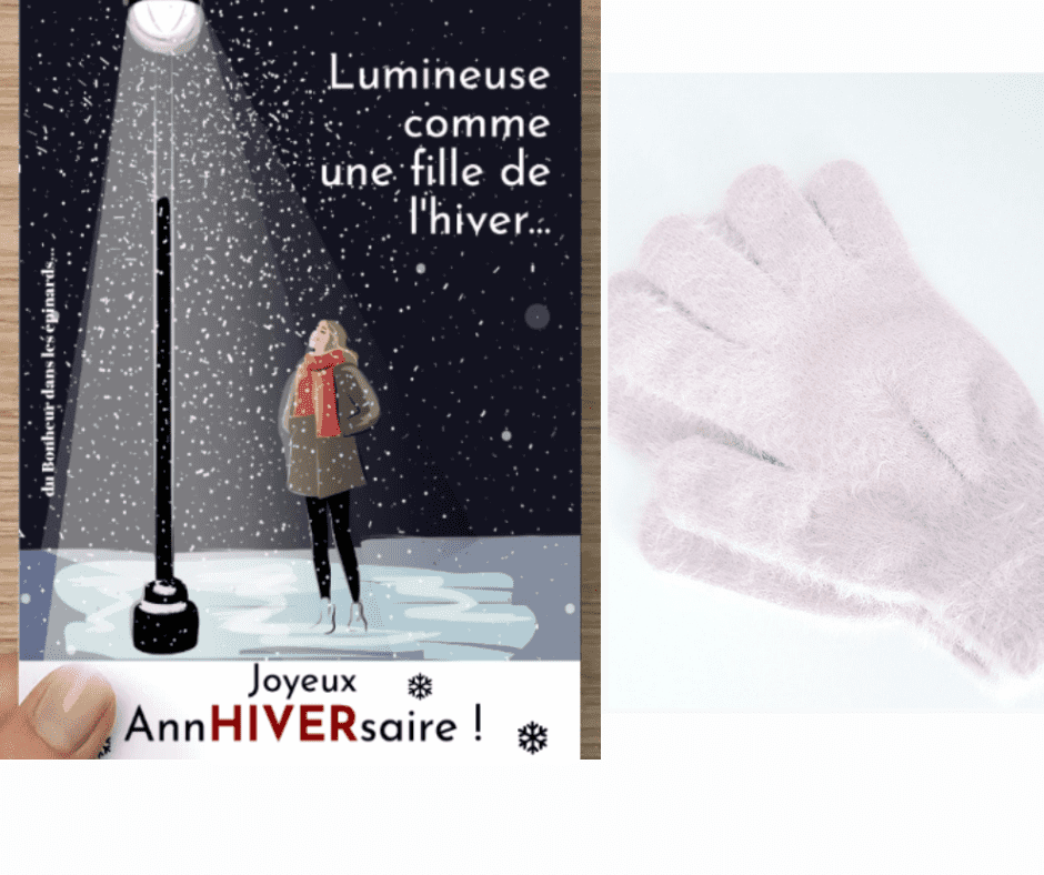 CARTE ANNHIVERSAIRE + GANTS 