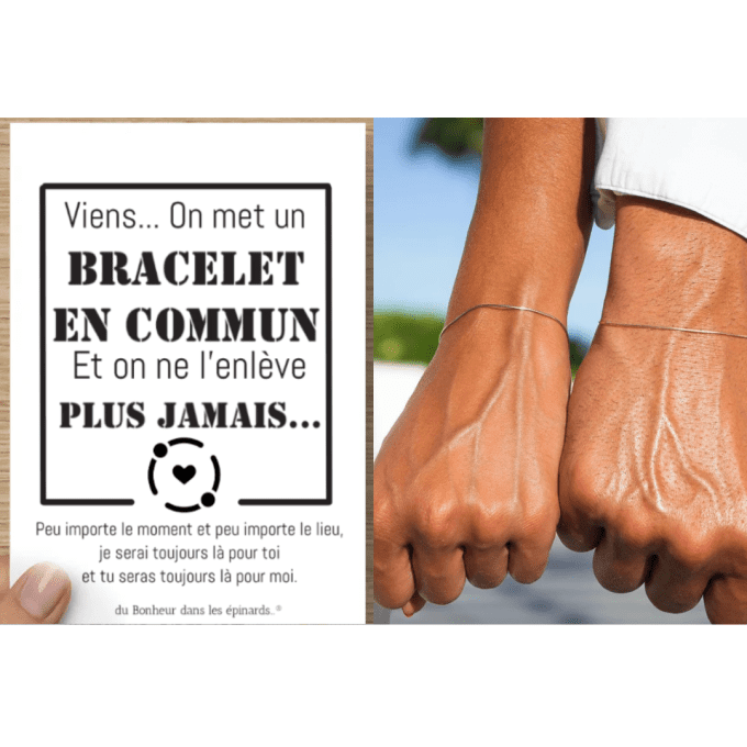 CARTE + 2 BRACELETS  - VIENS ON MET UN BRACELET EN COMMUN - R68