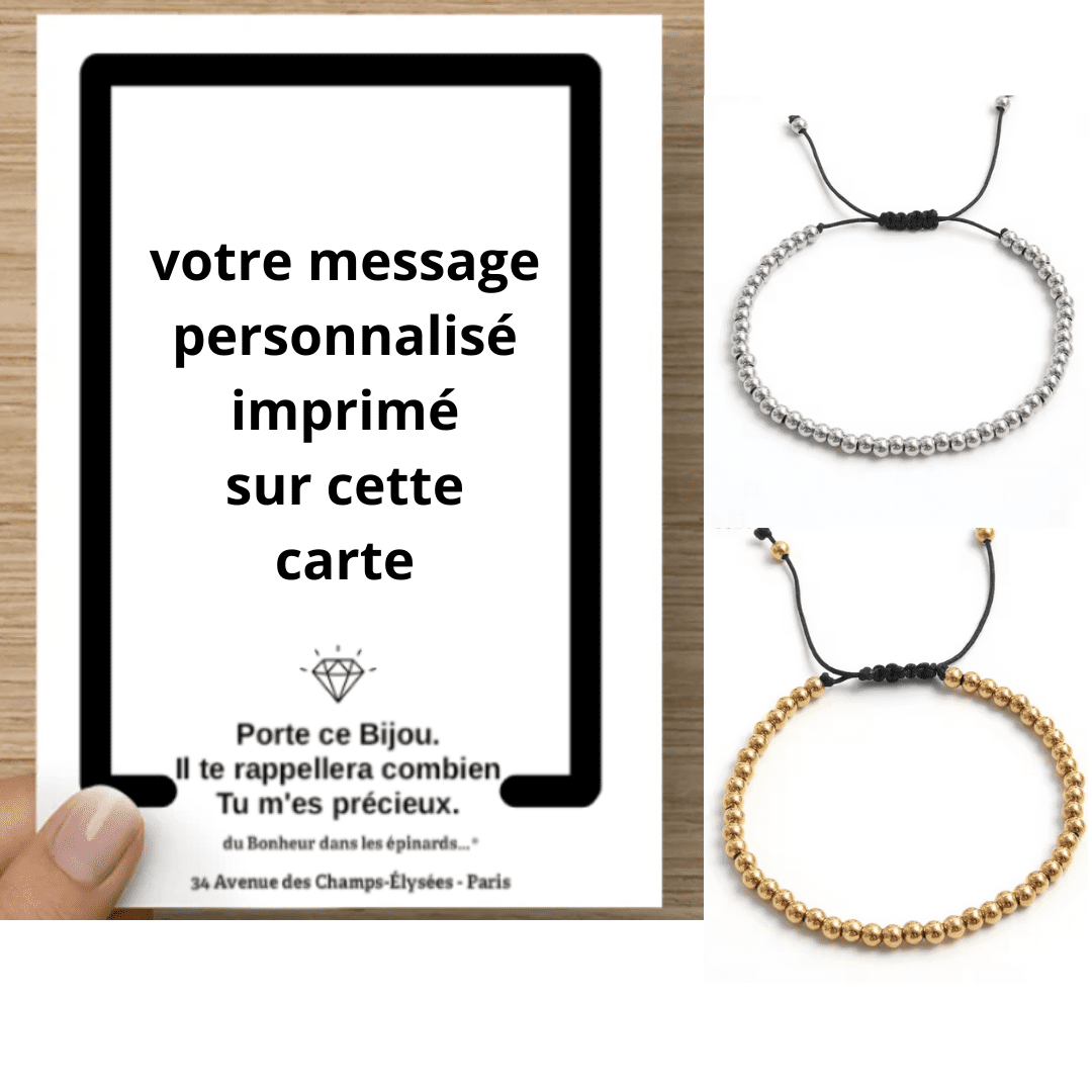 CARTE PERSONNALISEE + 1 ou 2 BRACELETS - POUR LUI