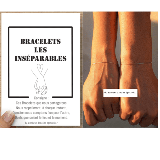 CARTE + 2 BRACELETS LES INSEPARABLES