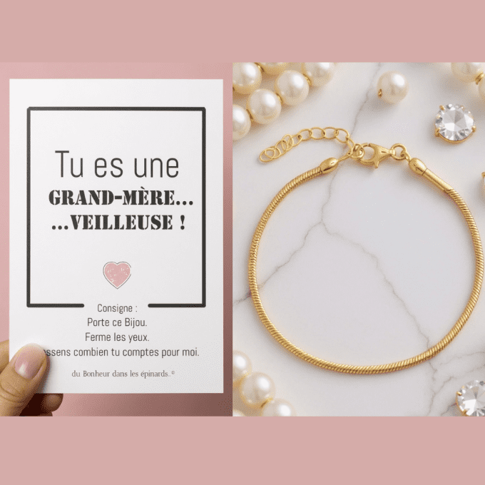 CARTE GRAND MERE VEILLEUSE + BRACELET - F15 