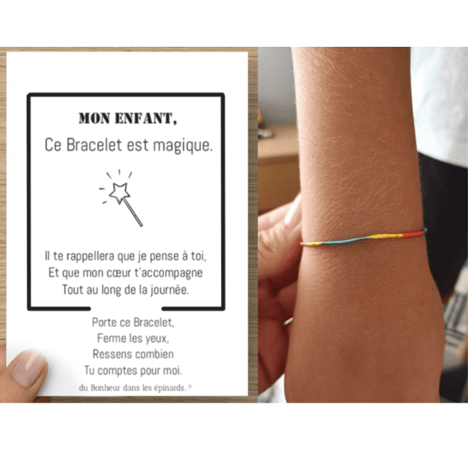 CARTE + LE BRACELET IMPERDABLE - MON ENFANT (de 1 à 10 Bracelets) - D13 