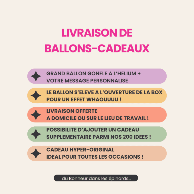 BOX BOUQUET DE 3 BALLONS + MESSAGE PERSONNALISE