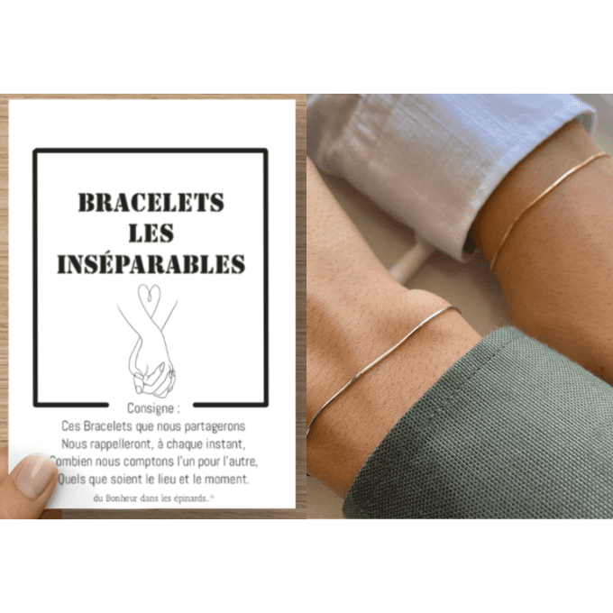 CARTE + 2 BRACELETS LES INSEPARABLES