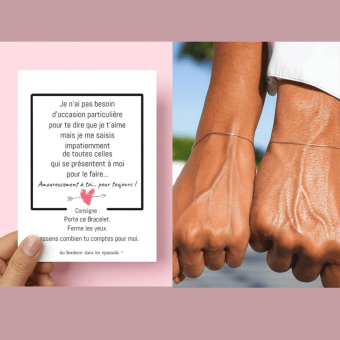 CARTE + 2 BRACELETS  - AMOUREUSEMENT A TOI - R29