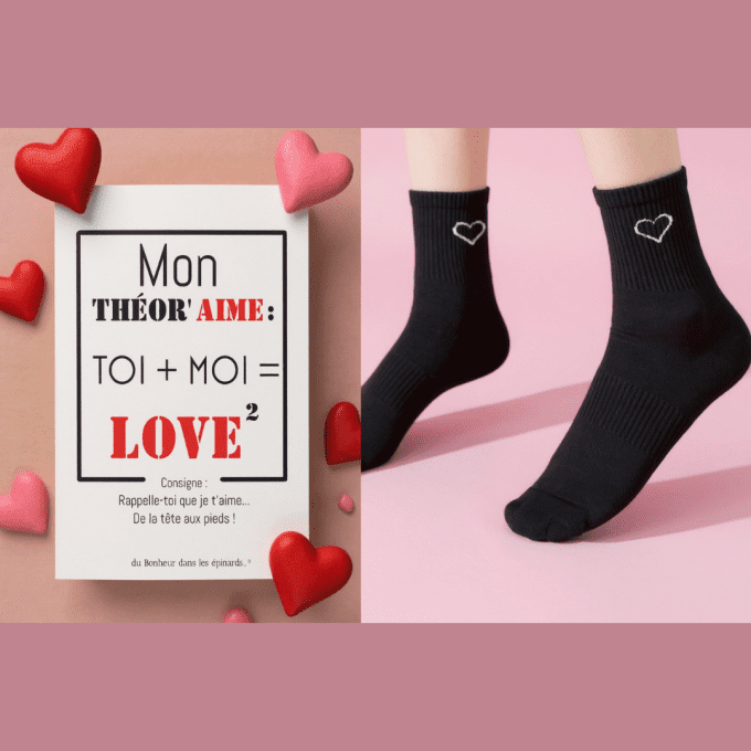 CARTE THEOR'AIME+ 1 PAIRE DE CHOU'SSETTES COEUR - HOMME - R46 