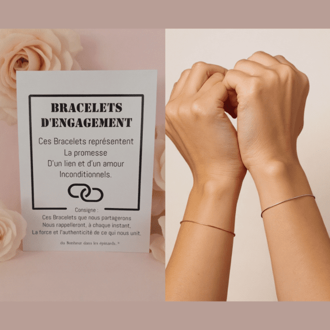 LOT DE 10 - CARTE + 2 BRACELETS D'ENGAGEMENT - R60D