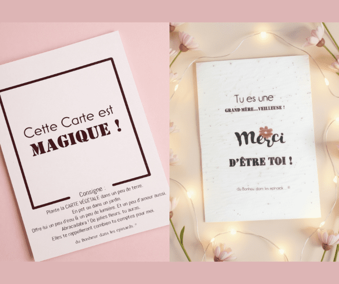 CARTE MAGIQUE A PLANTER - GRAND-MERE...VEILLEUSE - N18