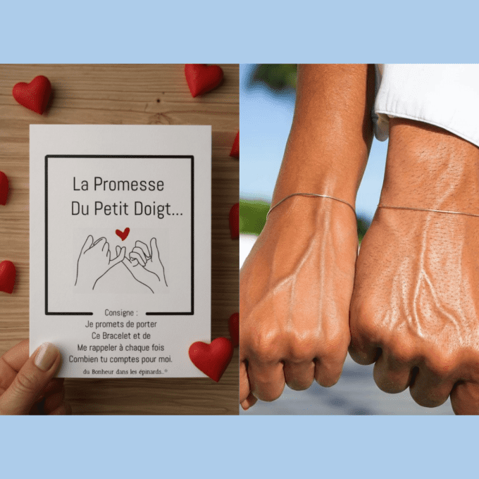 CARTE PROMESSE DU PETIT DOIGT + 2 BRACELETS DE PROMESSE - R11